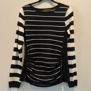 The Limited horizontal striped sweater black and cream color